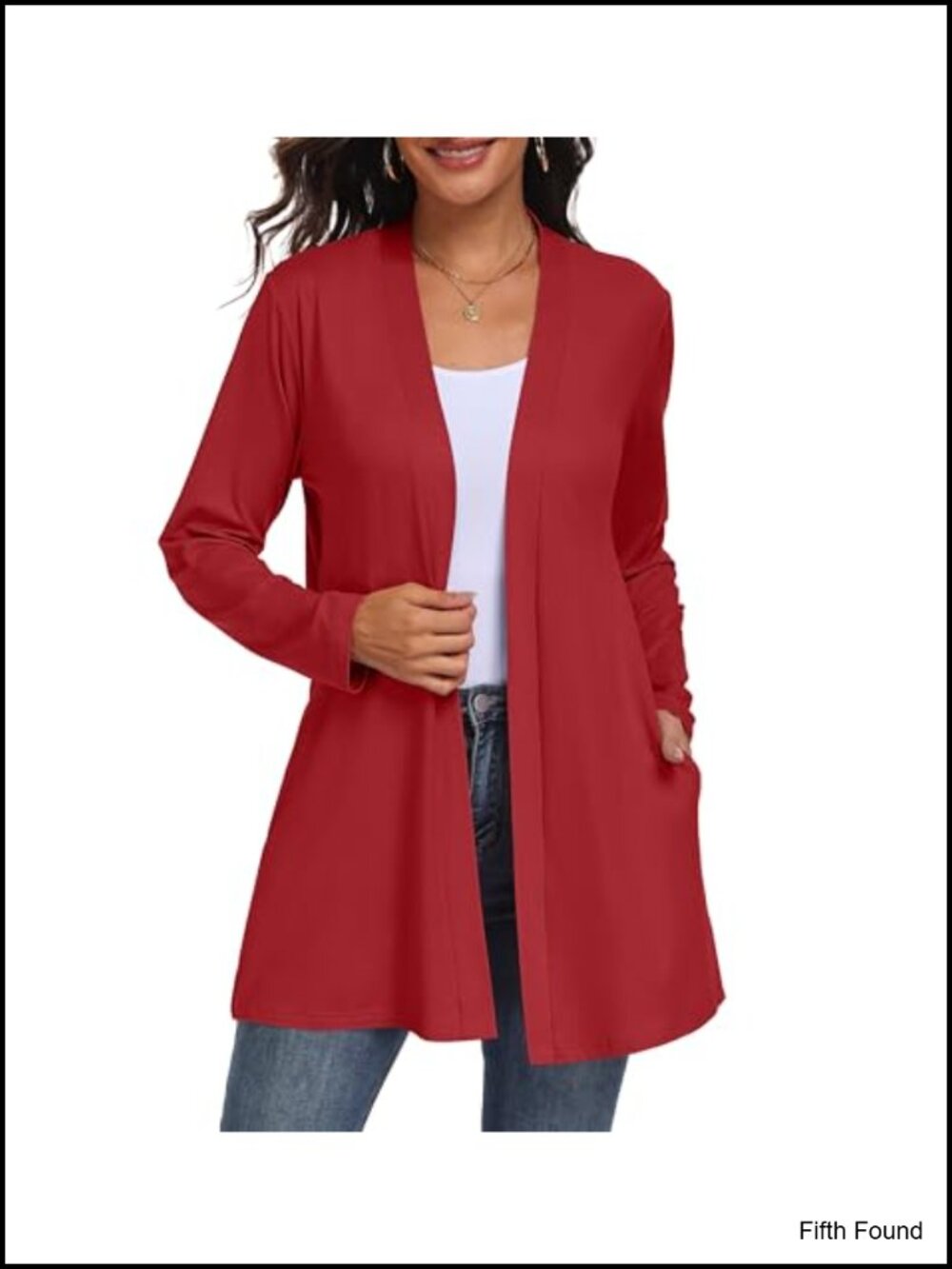 Lightweight Long Sleeve Open Front Cardigan with Pockets